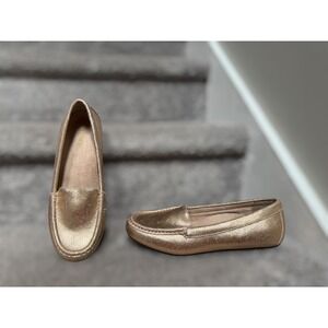 Vionic Debbie Metallic Loafers Women's 7.5 Rose Gold Comfort Orthotic Flats Chic